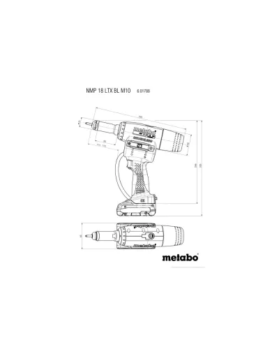 Акумуляторний заклепувальний пістолет Metabo NMP 18 LTX BL M10 (без АКБ і ЗП) (601788850)