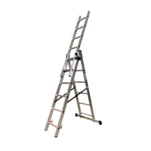 Лестница алюминиевая трёхсекционная GTM KME306 3x6 ступенек 1.64-3.26м (KME306)