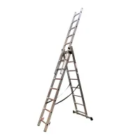 Драбина алюмінієва трисекційна GTM KME308 3x8 сходинок 2.18-4.88м (KME308)