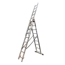 Лестница алюминиевая трёхсекционная GTM KME309 3x9 ступенек 2.45-5.69м (KME309)