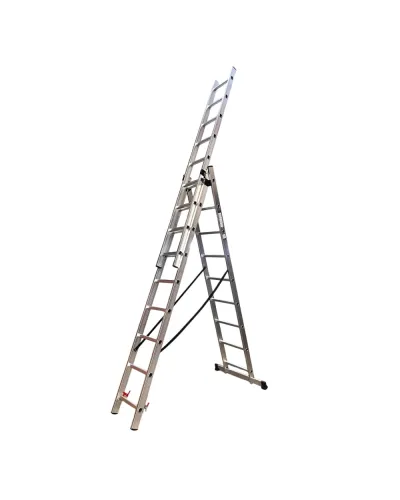 Драбина алюмінієва трисекційна GTM KME309 3x9 сходинок 2.45-5.69м (KME309)