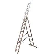 Лестница алюминиевая трёхсекционная GTM KME310 3x10 ступенек 2.72-6.5м (KME310)