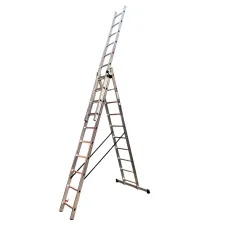 Драбина алюмінієва трисекційна GTM KME310 3x10 сходинок 2.72-6.5м (KME310)
