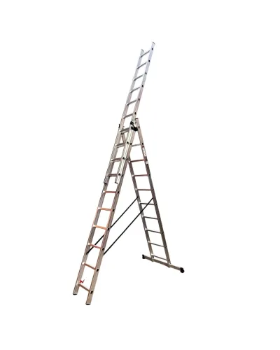 Драбина алюмінієва трисекційна GTM KME310 3x10 сходинок 2.72-6.5м (KME310)