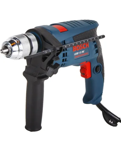 Ударная дрель Bosch GSB 13 RE сетевая, БЗП, 0.6 кВт (0601217100)