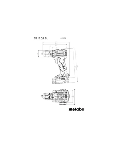 Акумуляторний дриль-шуруповерт Metabo BS 18 L BL Q (без АКБ і ЗП) (613156850)