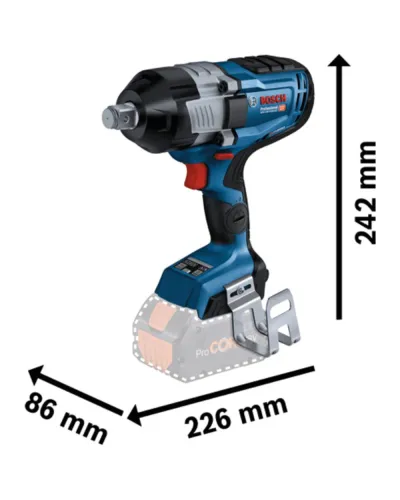 Акумуляторний ударний гайковерт Bosch GDS 18V-1600 HC Professional у кейсі (АКБ і ЗП) (06019M1002)