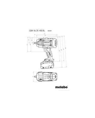 Акумуляторний ударний гайковерт Metabo SSW 18 LTX 1450 BL (АКБ + ЗП) (602401660)