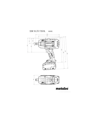 Акумуляторний ударний гайковерт Metabo SSW 18 LTX 1750 BL (АКБ + ЗП) (602402660)