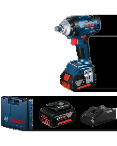 Акумуляторний ударний гайкокрут Bosch GDS 18V-400 + 2 АКБ 5 Ач (06019K0020)