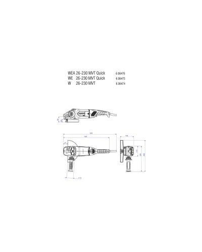 Болгарка Metabo WE 26-230 MVT QUICK (606475000)