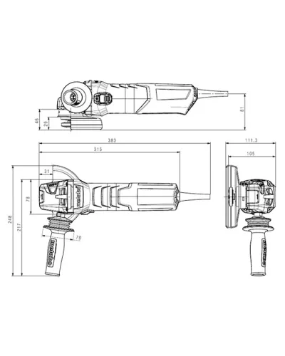 Кутова шліфувальна машина Metabo WE 17-125 Quick (600515000)