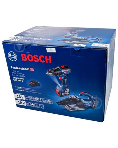 Набір електроінструменту Bosch GSB 18V-50 і GAS 18V-1 Professional (0615990M44)