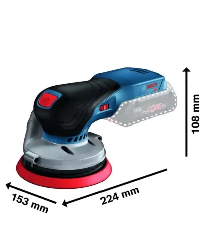 Ексцентрикова шліфувальна машина акумуляторна Bosch Professional GEX 18V-125 (без АКБ і ЗП) (0601372201)