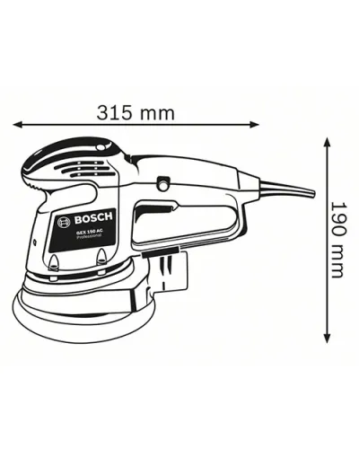 Ексцентрикова шліфувальна машина Bosch GEX 34-150 (0601372800)