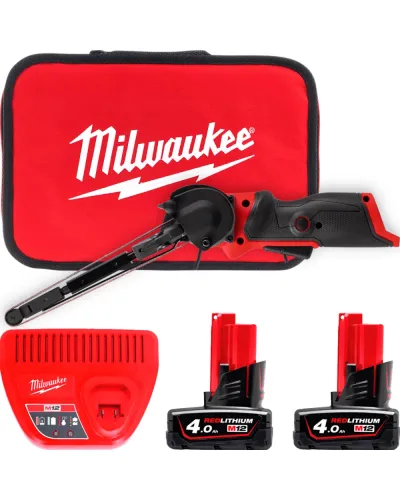 Акумуляторний стрічковий напилок Milwaukee M12 FBFL13-402B 13 мм (АКБ і ЗП) (4933480961)
