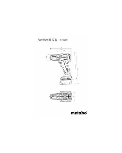Акумуляторний дриль-шурупокрут Metabo PowerMaxx BS 12 BL каркас (601044850)