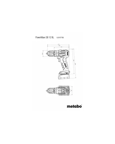 Акумуляторний ударний дриль-шурупокрут Metabo PowerMaxx SB 12 каркас (601076890)