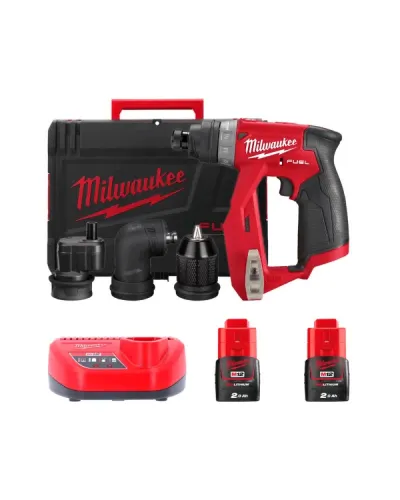 Дриль-шуруповерт акумуляторний безщітковий Milwaukee M12 FDDXKIT-202X FUEL (34 Нм) (4933464979)