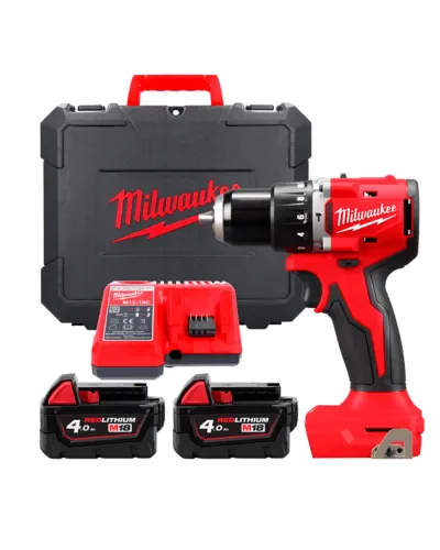 Дриль-шуруповерт акумуляторний ударний безщітковий Milwaukee M18 BLPDRC-402C 60.5 Нм (АКБ і ЗП) (4933492824)