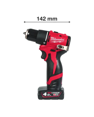 Дриль-шуруповерт акумуляторний ударний безщітковий Milwaukee M12 BLPDRC-402С 40 Нм (АКБ і ЗП) (4933500424)