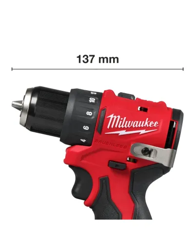Дриль-шуруповерт акумуляторний Milwaukee M12 BLDDRC- 201BRF 40 Нм (АКБ і ЗП) (4933500773)
