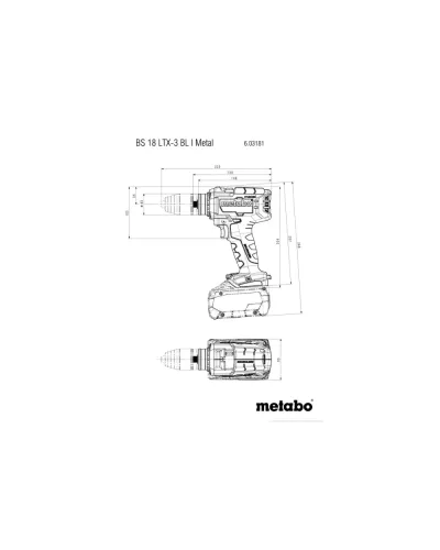 Акумуляторний дриль-шурупокрут Metabo BS 18 LTX-3 BL I Metal (603181660)