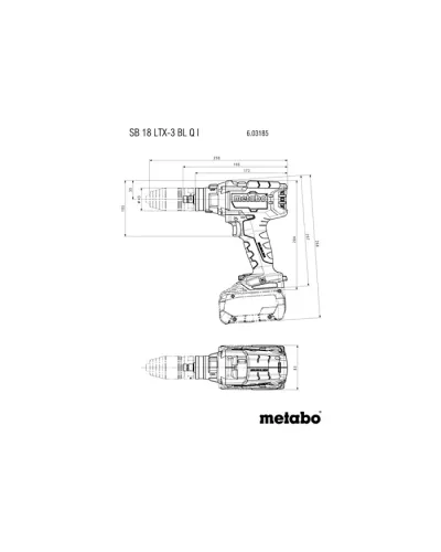 Акумуляторна ударна дрель-шуруповерт Metabo SB 18 LTX-3 BL Q I (603185660)