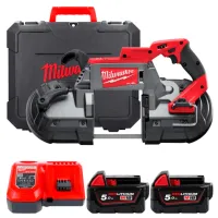 Пила стрічкова акумуляторна безщіткова Milwaukee M18 CBS125-502C (АКБ і ЗП) (4933448195)