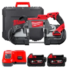 Пила стрічкова акумуляторна безщіткова Milwaukee M18 CBS125-502C (АКБ і ЗП) (4933448195)