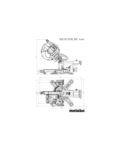 Акумуляторна торцювальна пила Metabo KGS 18 LTX BL 305 (614305850)