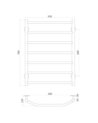 Рушникосушарка UNIO LT EL 700-500-7