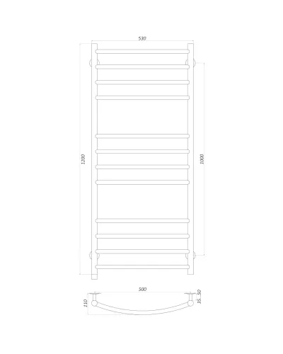 Рушникосушарка UNIO LDE ER 1200-500-12 BLK