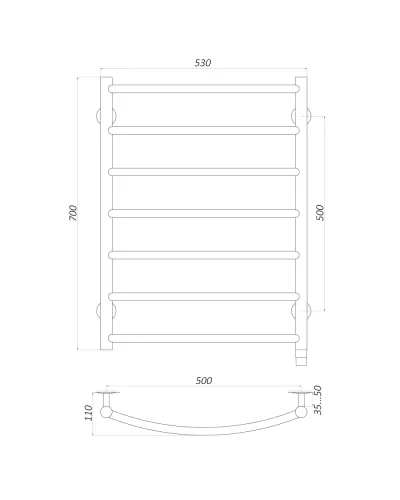Рушникосушарка UNIO LD EL 700-500-7 BLK
