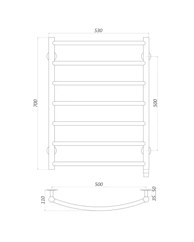 Рушникосушарка UNIO LD ER 700-500-7 BLK