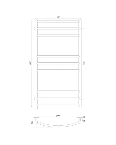 Рушникосушарка UNIO LDE ER 1000-500-9 BLK