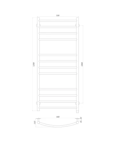Рушникосушарка UNIO LDE EL 1200-500-12 BLK