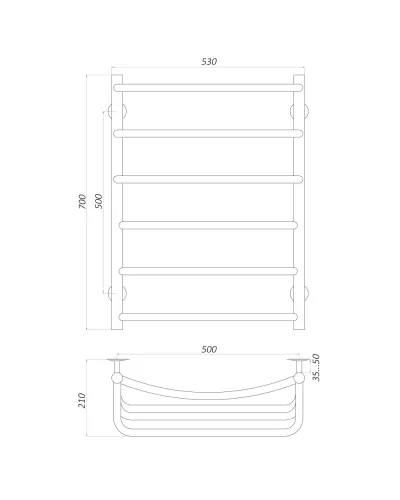 Рушникосушарка UNIO LKD ER 700-500-6