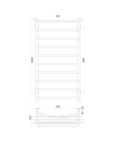 Рушникосушарка UNIO Zp ER 1000-500-10