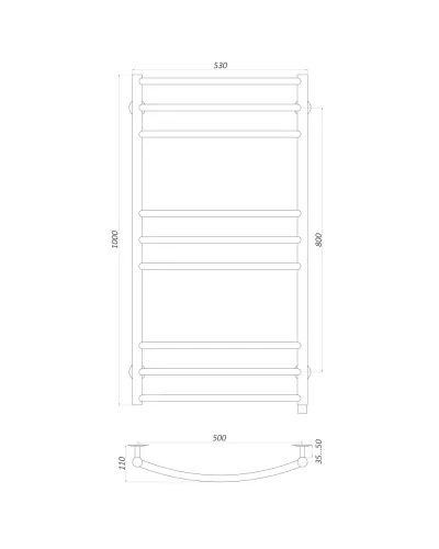 Рушникосушарка UNIO LDE EL 1000-500-9 BLK