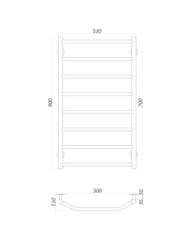 Рушникосушарка UNIO LT ER 900-500-8