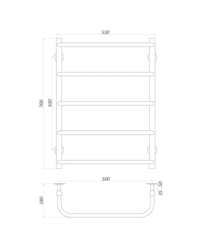 Рушникосушарка UNIO LS EL 700-500-5