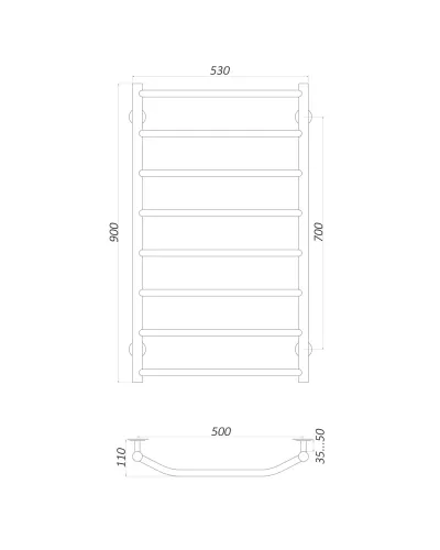 Рушникосушарка UNIO LT EL 900-500-8