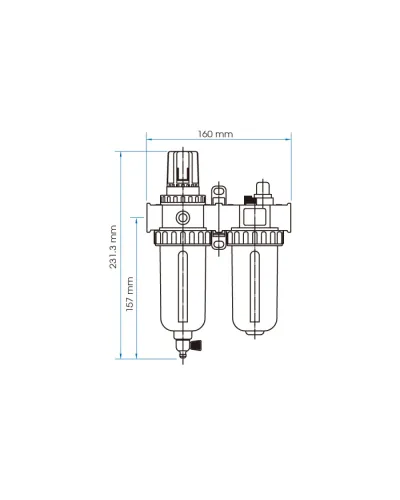 Блок підготовки повітря King Tony 799A0-23C 1/4" з манометром