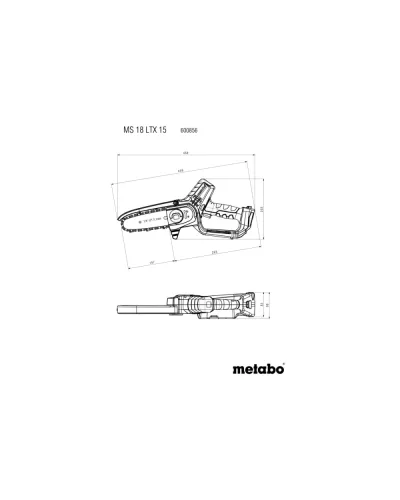 Акумуляторна ланцюгова пила Metabo MS 18 LTX 15 (600856850)