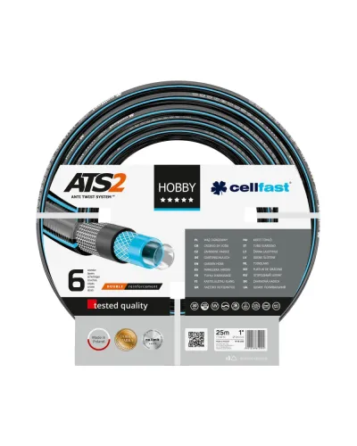 Шланг для поливу Cellfast Hobby ATS2 16-230 25 м 1" сірий
