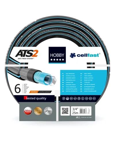 Шланг для поливу Cellfast Hobby ATS2 16-220 25м 3/4" сірий