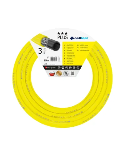 Шланг для поливу Cellfast PLUS 10-230 25 м 1" жовтий