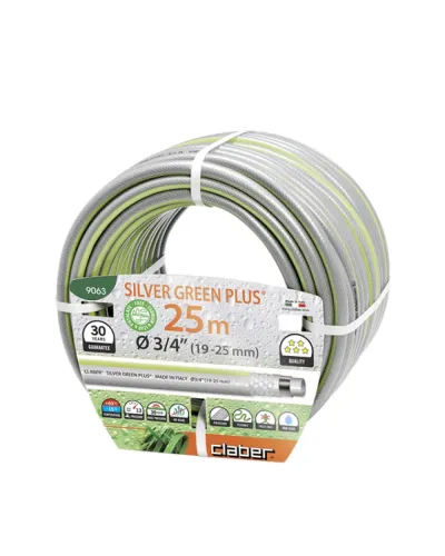 Шланг для поливу Claber Silver Green Plus 9063, 25 м 3/4" сірий