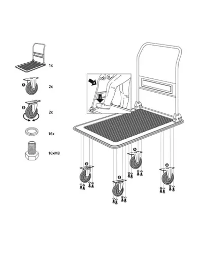 Візок-платформа транспортувальний STANLEY (150 кг) (SXWT-PC527)